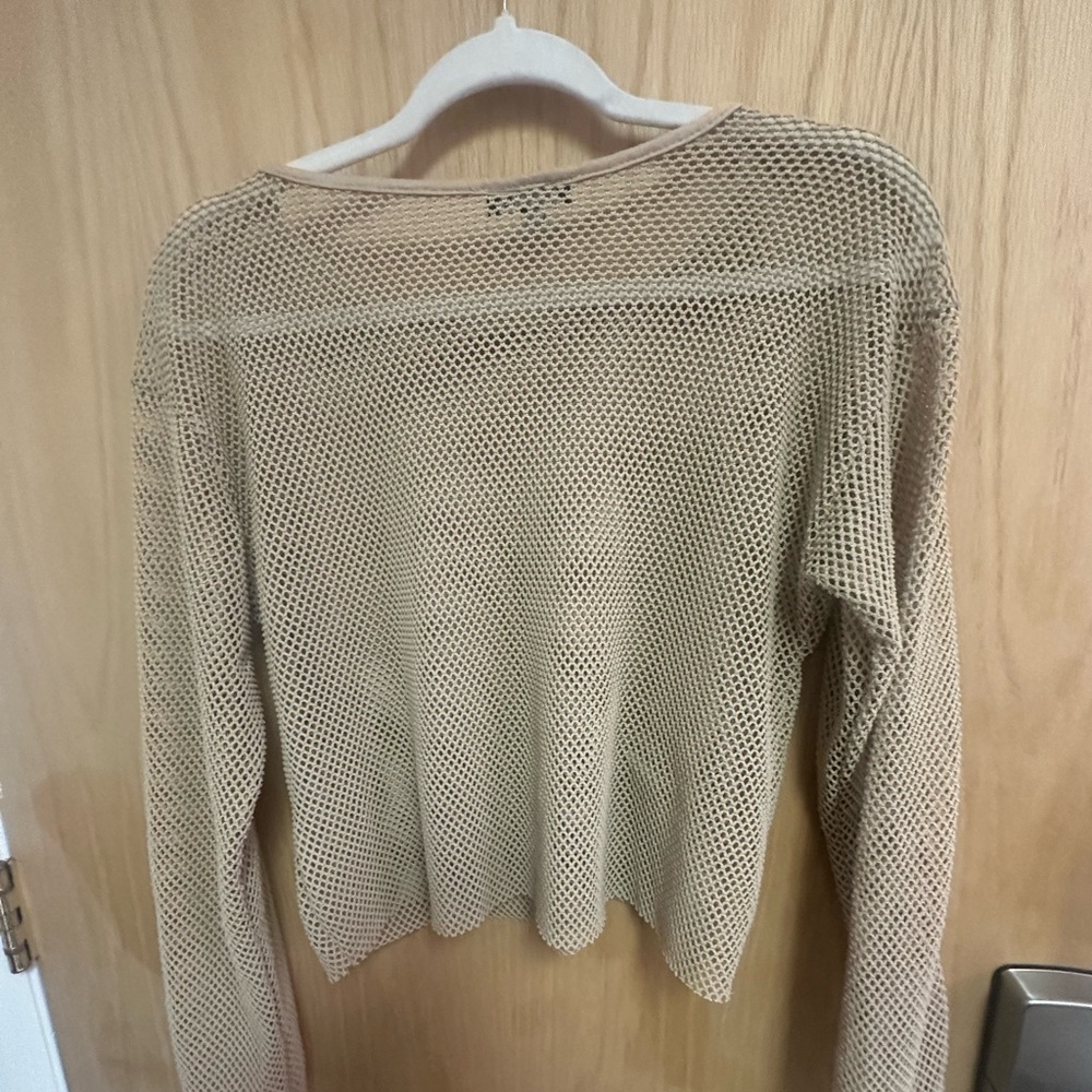 Mesh Knit Beige Sweater